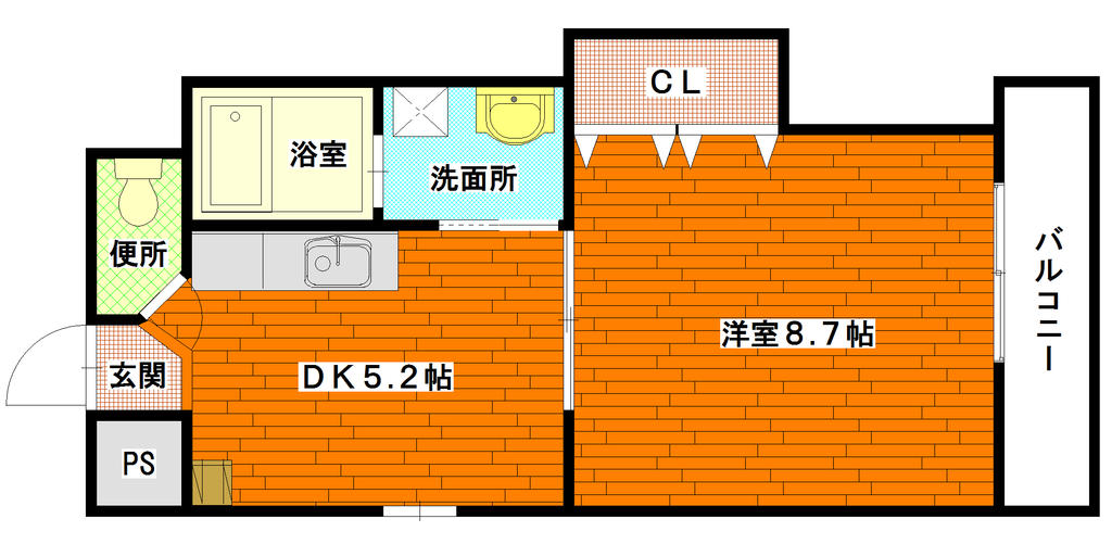 広島市中区吉島町のマンションの間取り