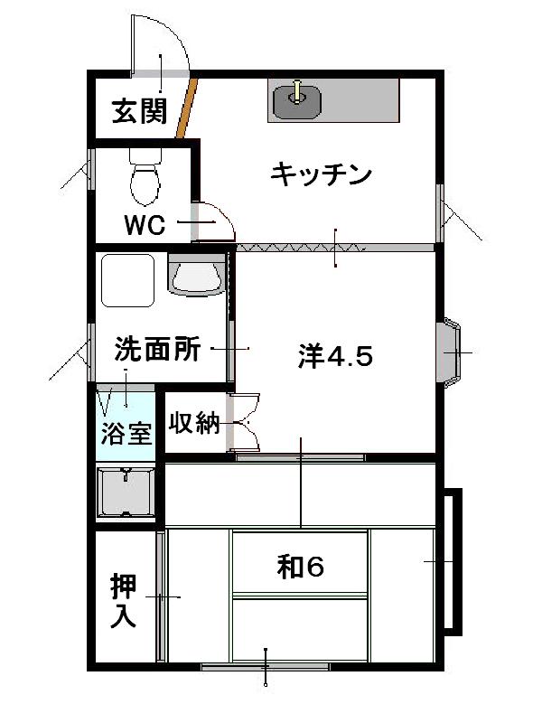 中村アパートの間取り