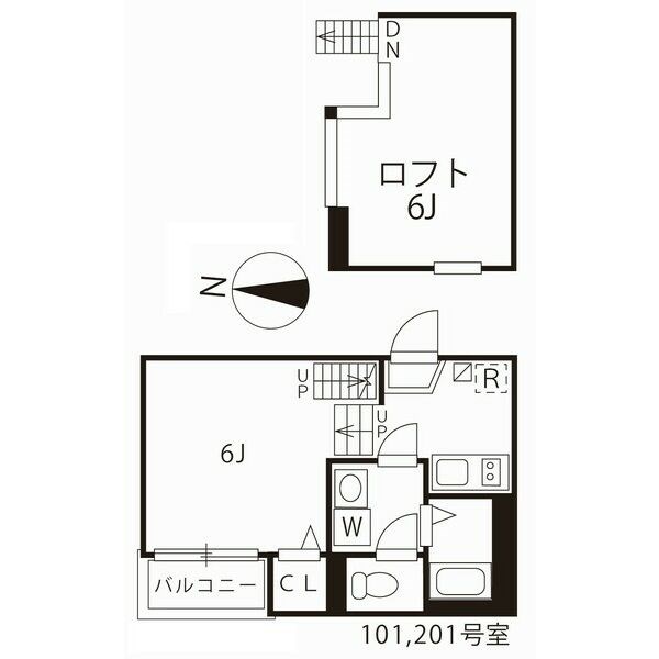 名古屋市瑞穂区松園町のアパートの間取り