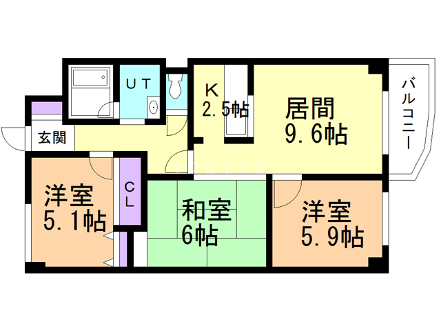 ビオス函館本町の間取り