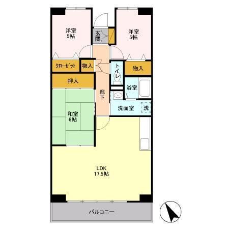 八千代市大和田新田のマンションの間取り