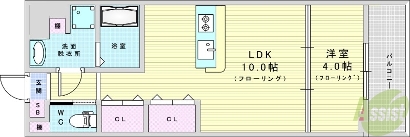 S-MOVE姫島パークサイドの間取り