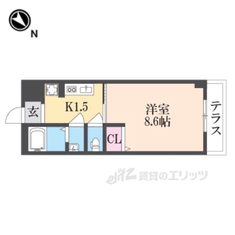 交野市東倉治のアパートの間取り