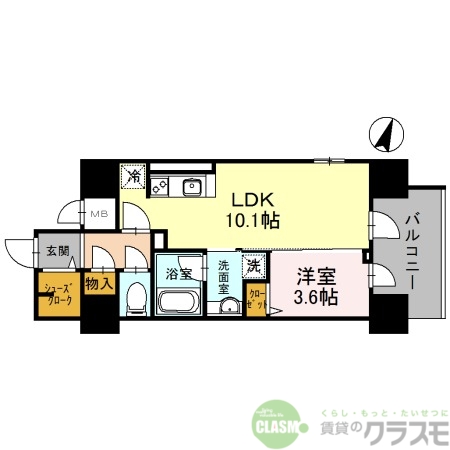 吹田市岸部南のマンションの間取り