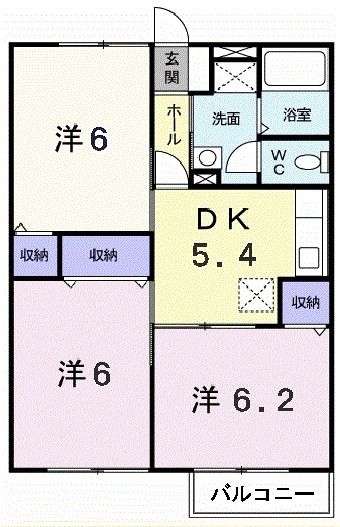 西条市周布のアパートの間取り