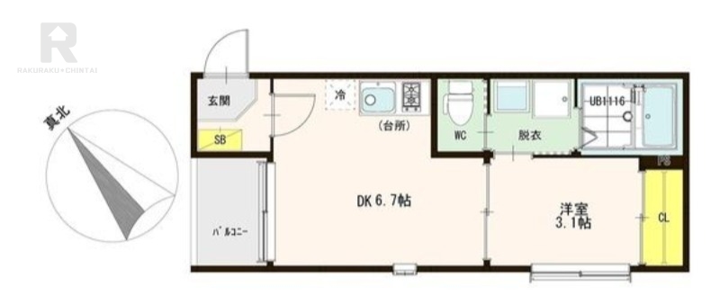 京都市伏見区深草向川原町のアパートの間取り