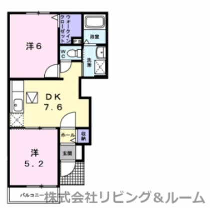 潮来市日の出のアパートの間取り