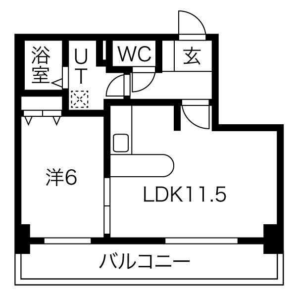 札幌市北区北十一条西のマンションの間取り