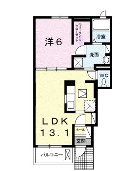 高松市鬼無町佐藤のアパートの間取り