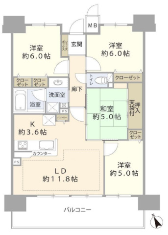 パデシオン六地蔵の間取り