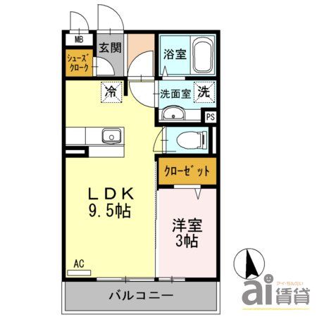 【小平市小川西町のアパートの間取り】