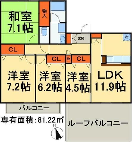 鎌ケ谷市丸山のマンションの間取り