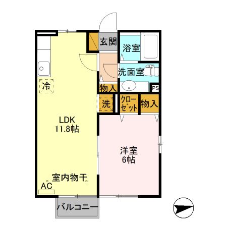 上越市頸城区西福島のアパートの間取り