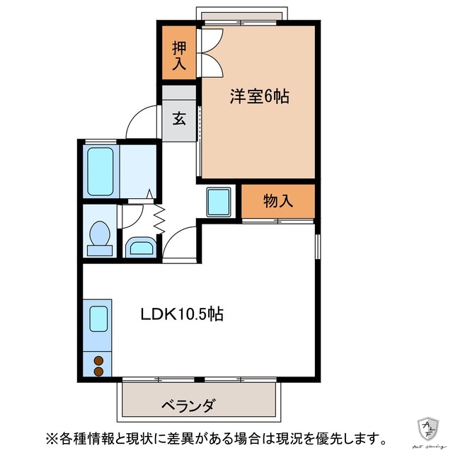 可児市広見のアパートの間取り