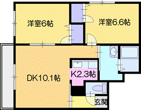 札幌市白石区栄通のマンションの間取り