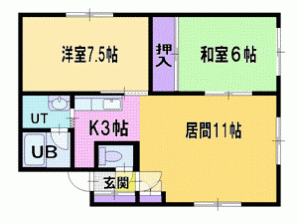 清田サンハイム3の間取り