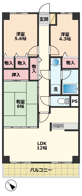 ロイヤルコート寒川の間取り