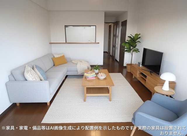 居室・リビング　※家具・家電・備品等はＡＩ画像生成により配置礼を示したもので