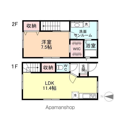 富山地鉄本線 東新庄駅 徒歩17分 2階建 築16年の間取り写真