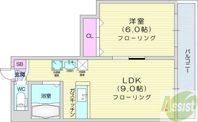 地下鉄東西線 西１１丁目駅 徒歩10分 8階建 築38年の間取り写真