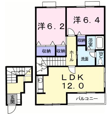 ＪＲ予讃線 国分駅 徒歩15分 2階建 築23年の間取り写真