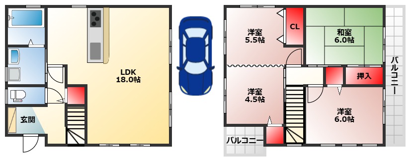 浜寺南町貸家の間取り写真