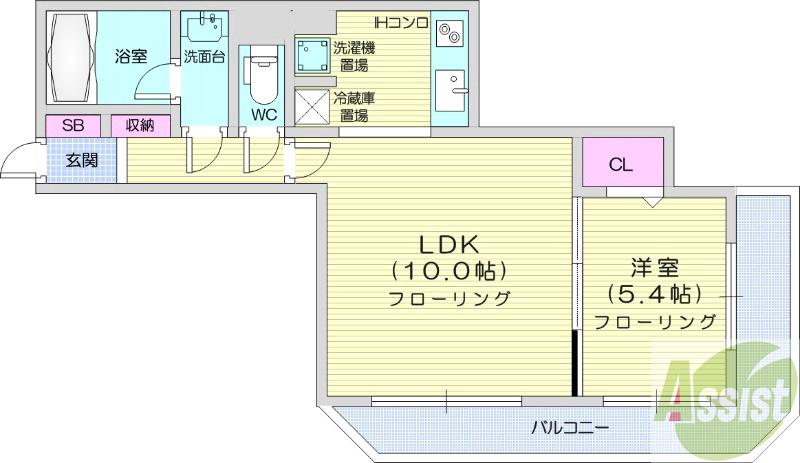 地下鉄南北線 中島公園駅 徒歩4分 30階建 築19年の間取り写真