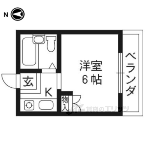 京都市伏見区深草直違橋片町のマンションの間取り