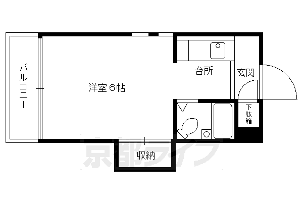 京都市北区等持院中町のマンションの間取り