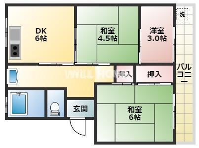 和歌山市土入のマンションの間取り