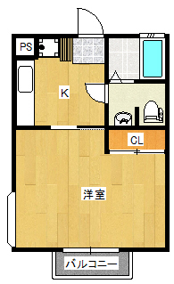 郡山市堤下町のアパートの間取り