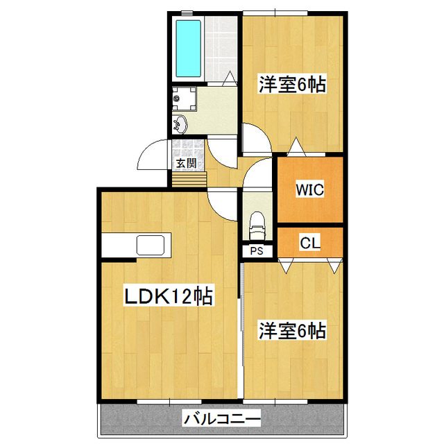 土浦市西根西のアパートの間取り