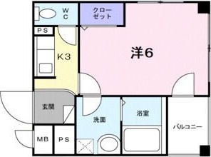 西宮市甲風園のマンションの間取り