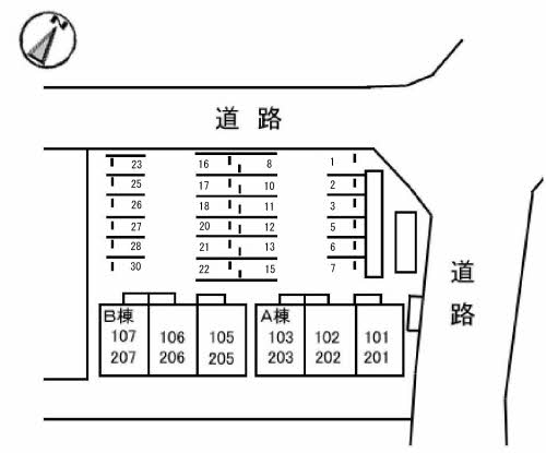 【出雲市斐川町上庄原のアパートの駐車場】