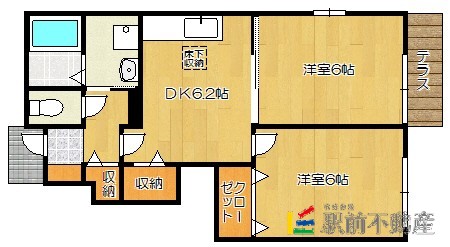 筑後市大字若菜のアパートの間取り