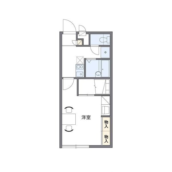 岡山市東区東平島のアパートの間取り