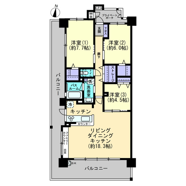 福山市西町のマンションの間取り