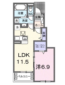 姫路市辻井のアパートの間取り