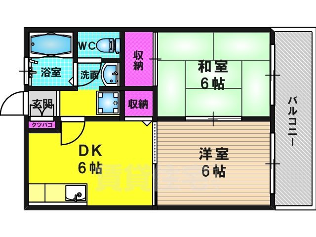 京都市西京区桂徳大寺町のアパートの間取り