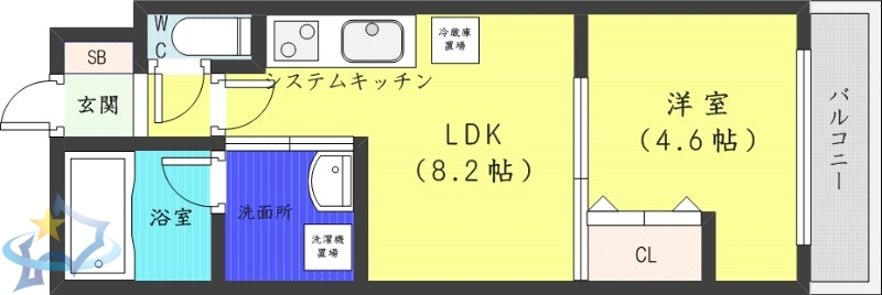 【札幌市白石区菊水五条のマンションの間取り】