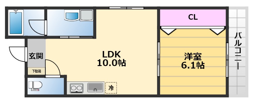 シティーコート北瓦町EXの間取り