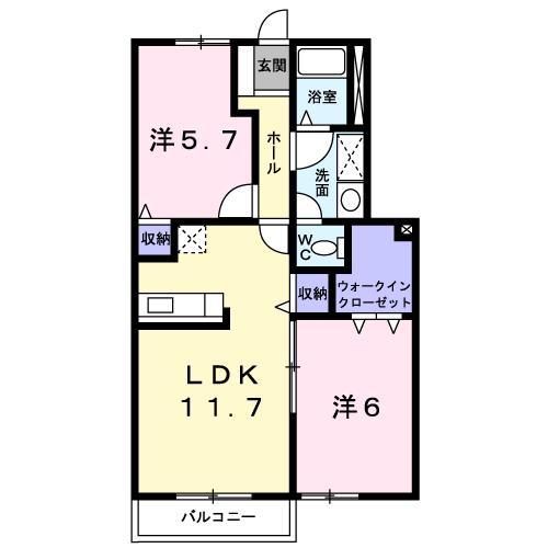 観音寺市茂木町のアパートの間取り