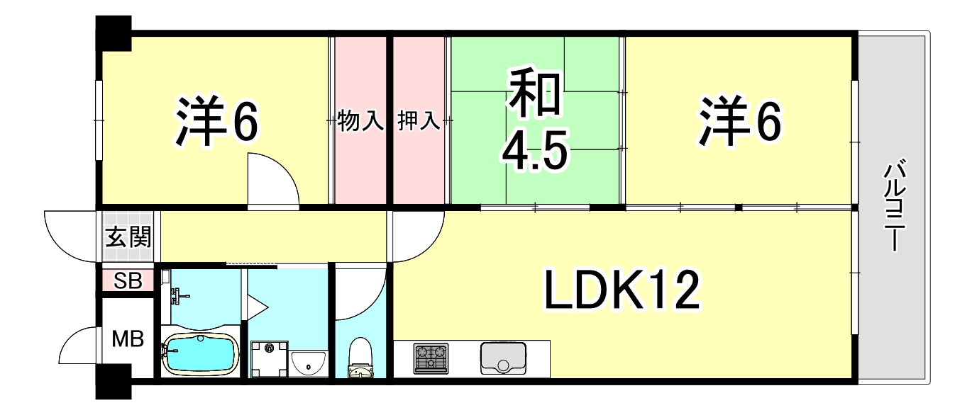 ハウス大歳山の間取り