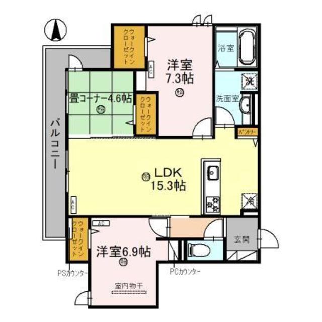 大阪市東住吉区桑津のアパートの間取り