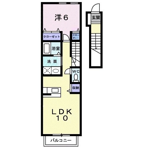 能美市辰口町のアパートの間取り