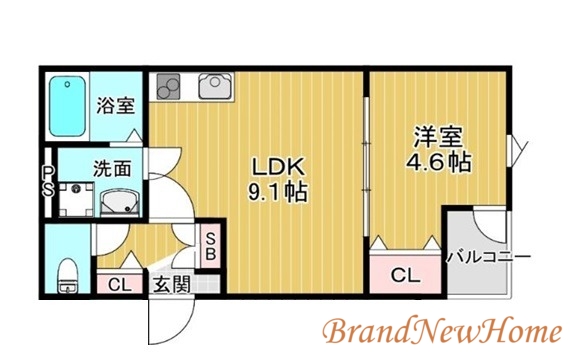 堺市堺区中田出井町のアパートの間取り