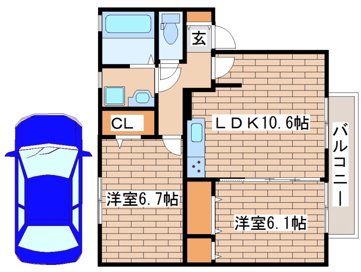 明石市鳥羽のアパートの間取り