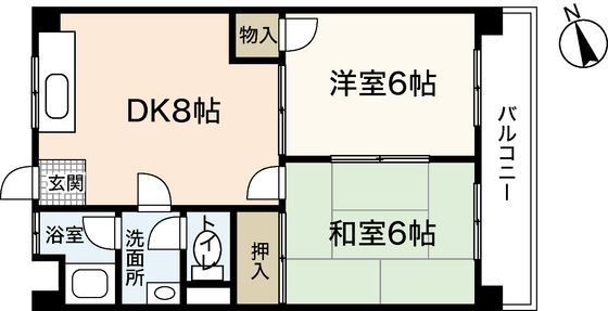 広島市中区羽衣町のマンションの間取り