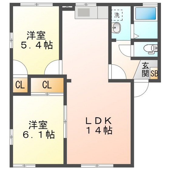 カーサ江島　Ｅの間取り