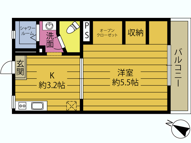 古ケ鶴コーポの間取り